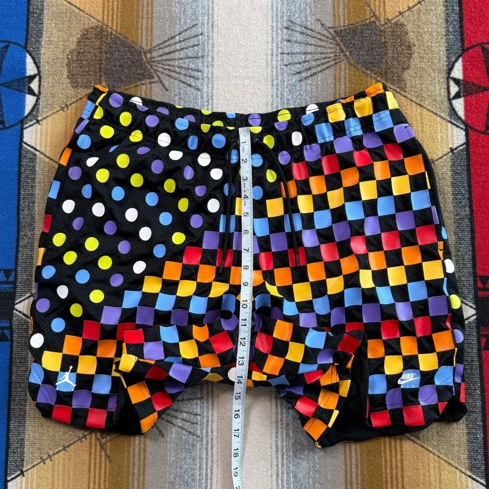 Air Jordan Nike Diamond Mesh Basketball Shorts Mens Multicolor Checkered